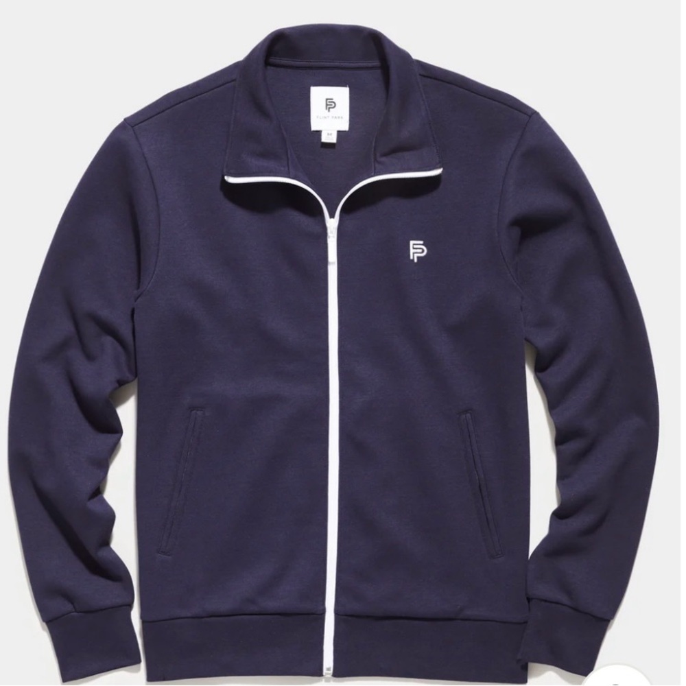 Flint Park Men's Deluxe Navy Zipper Front Court Jacket Size XL NWT